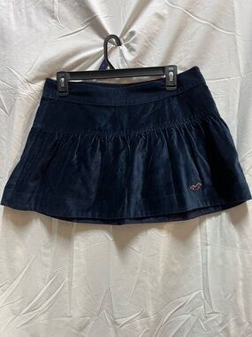 Hollister Dark Blue Velvet Skater Mini Skirt NWT